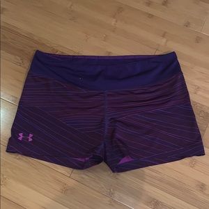 Purple Striped Under Armour spandex shorts